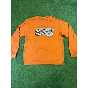 Baltimore Orioles Long Sleeve Graphic Tee Orange Mens XL Crewneck